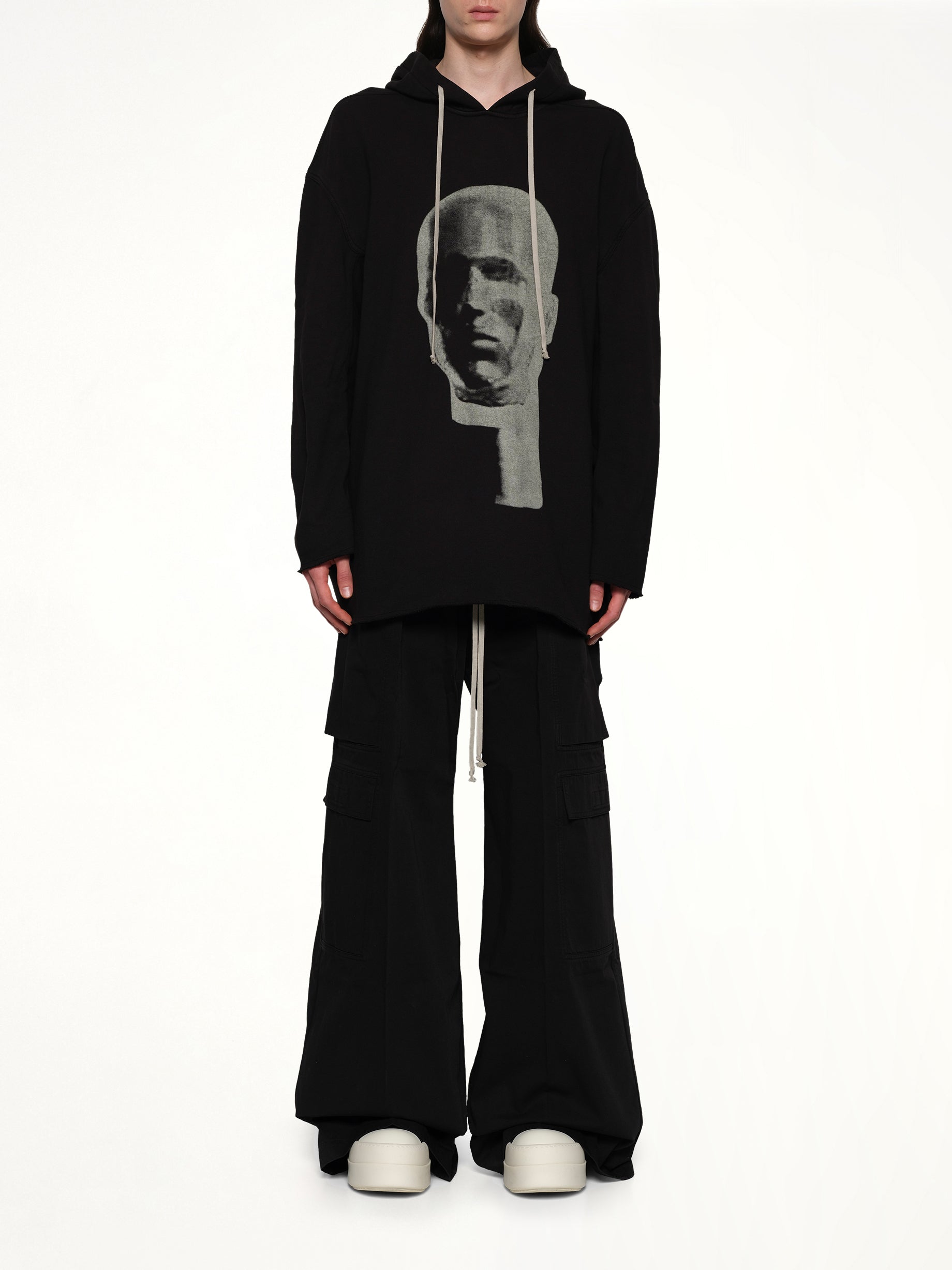 Head Print Peter Hoodie in Black/Pearl