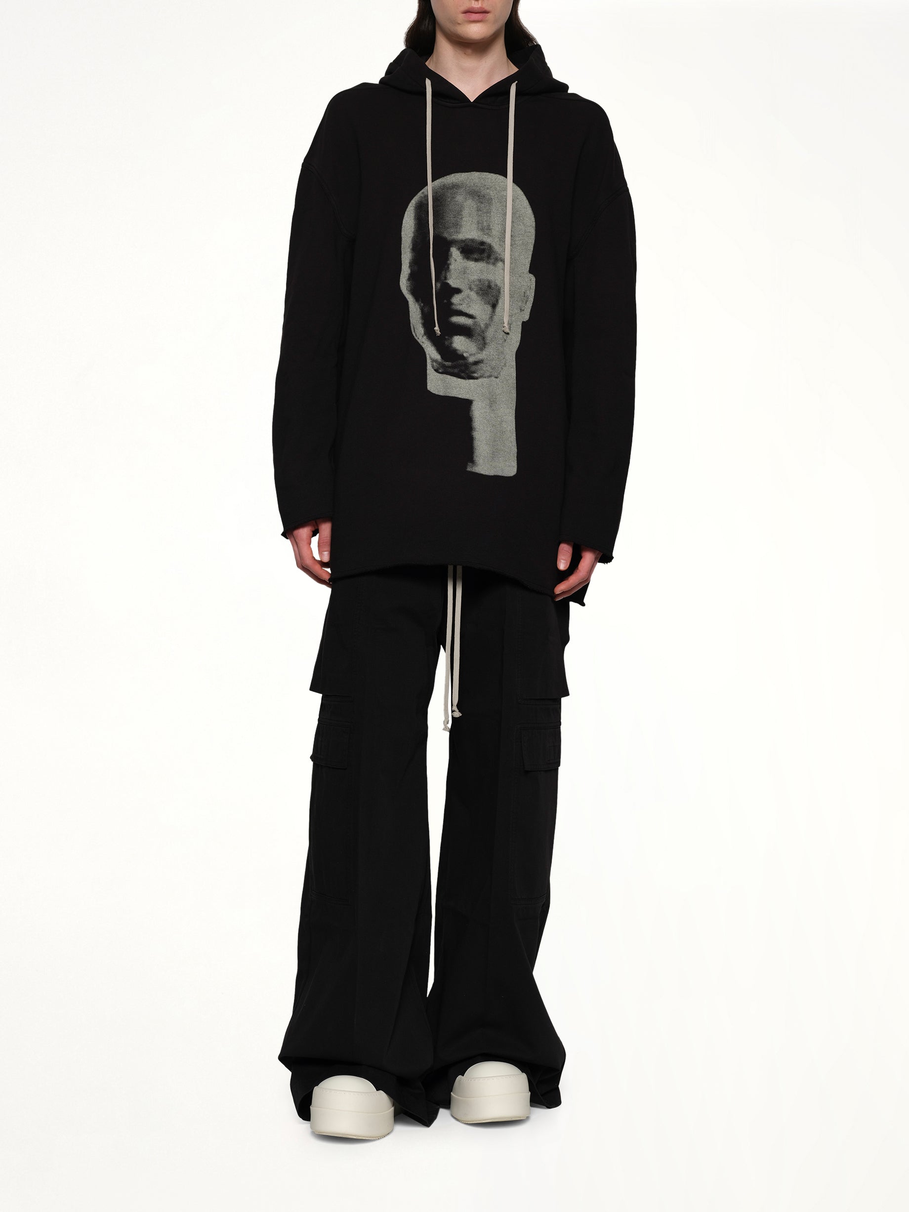 Head Print Peter Hoodie in Black/Pearl