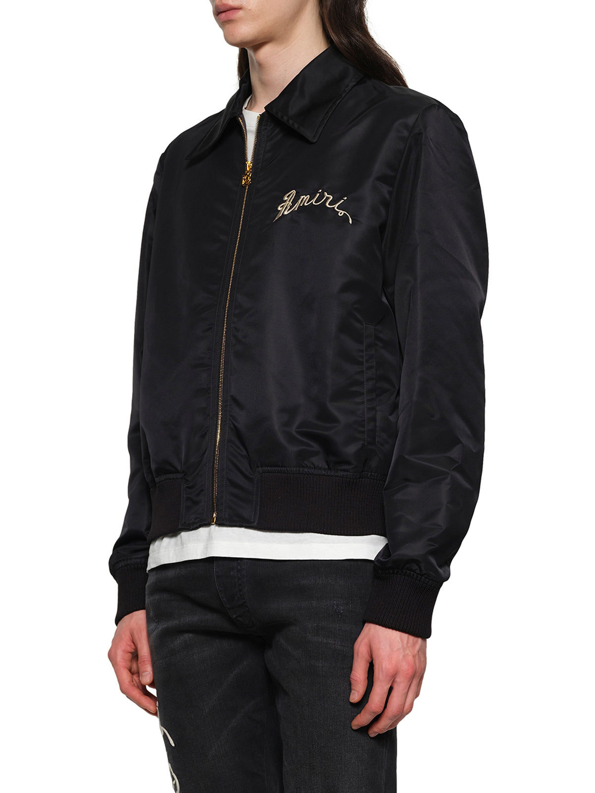 AMIRI Dragon Nylon Bomber in Black