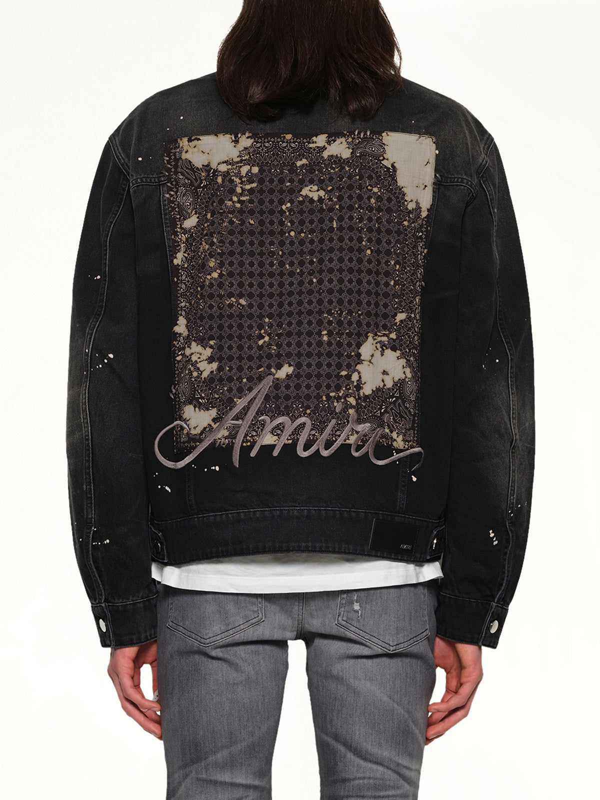 Bleach Bandana Denim Jacket in Faded Black