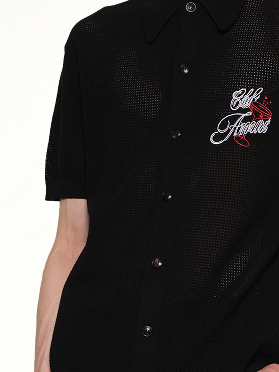 Club Amiri Crochet Shirt in Black