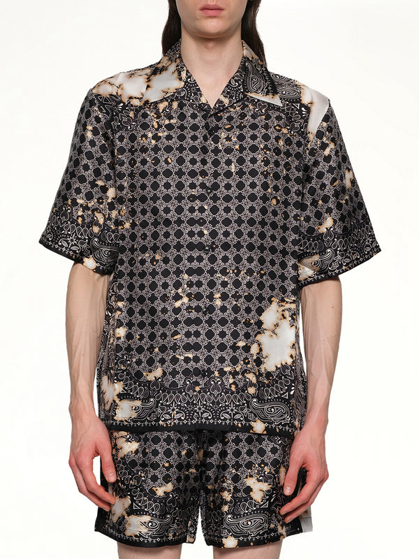 Bleach Bandana Bowling Shirt in Black