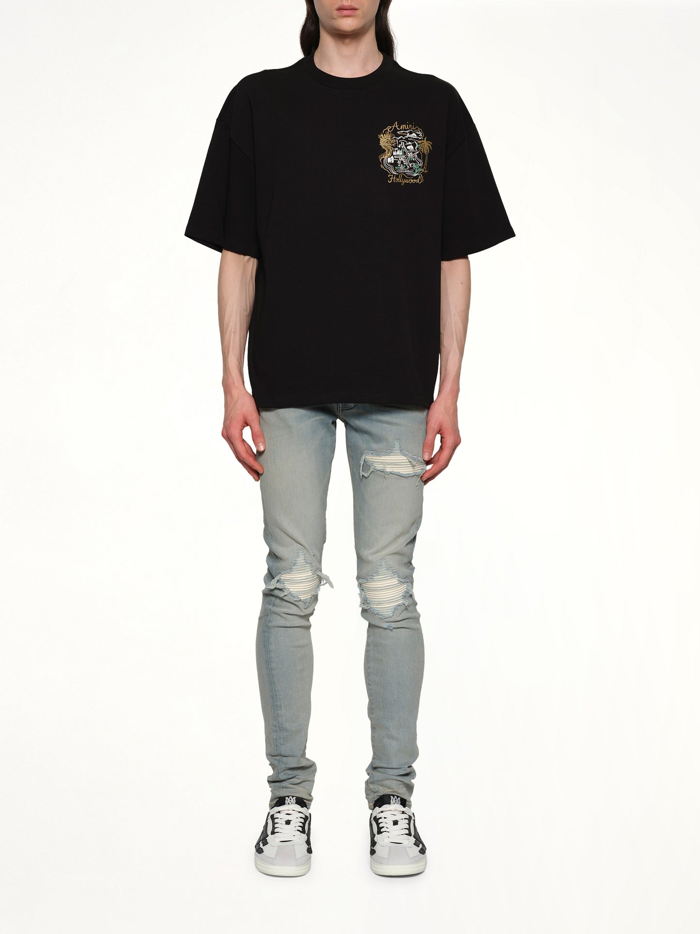 Amiri Hollywood Oversized Tee in Black