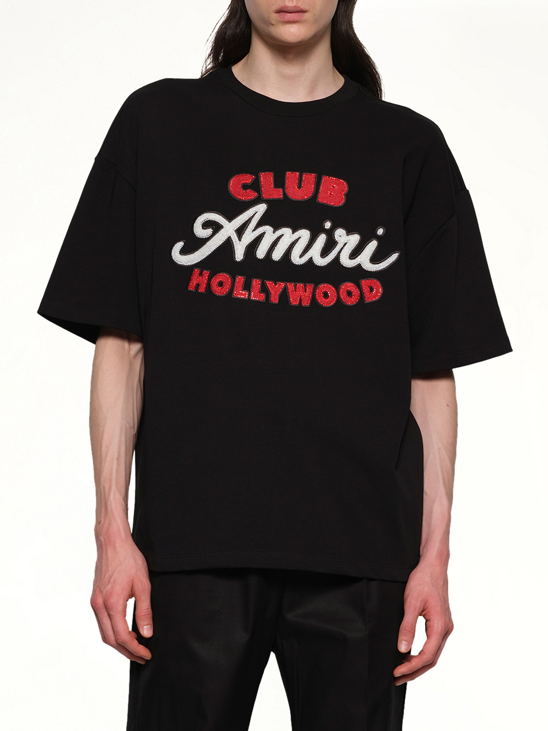 Club Amiri 黑色超大T恤