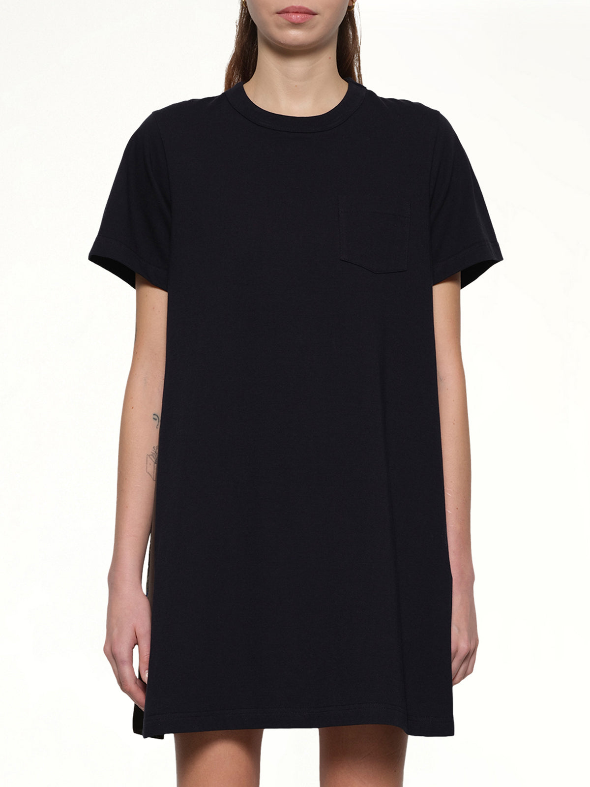 Paisley Print x Cotton Jersey Dress in Navy/Khaki