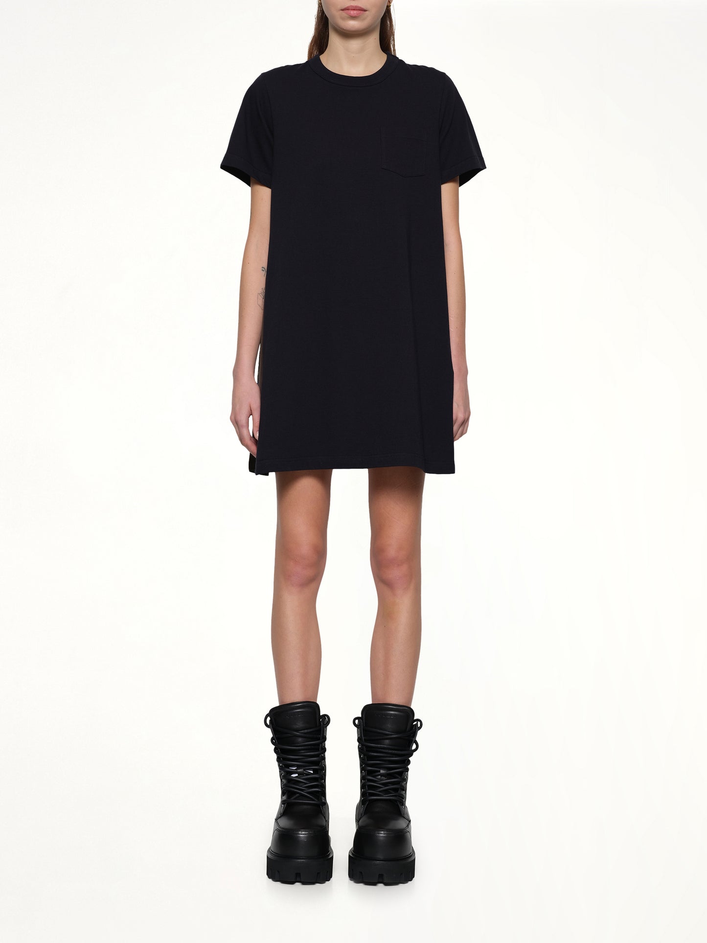 Paisley Print x Cotton Jersey Dress in Navy/Khaki