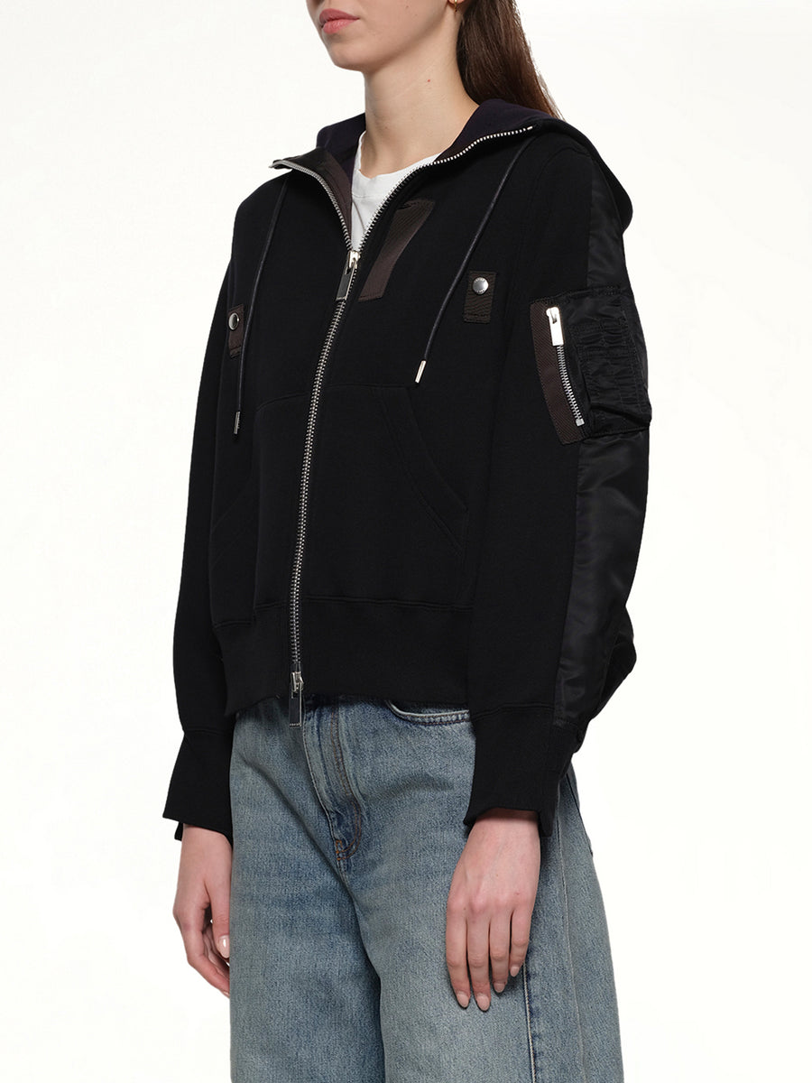 Sponge x Nylon Twill Hoodie in Black