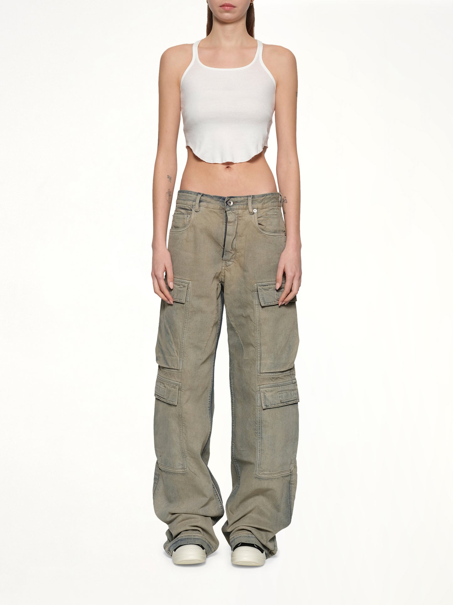 Double Cargo Jeans in Mineral Pearl