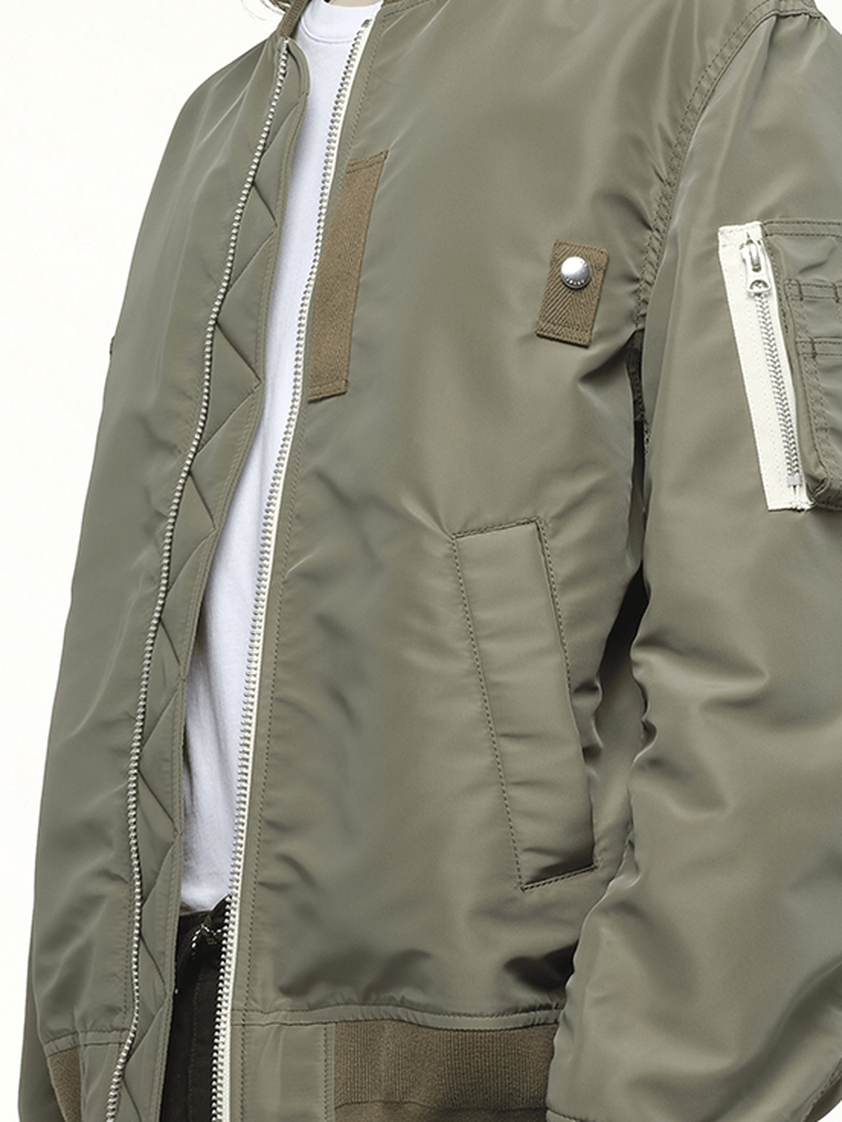 카키 나일론 트윌 블루종
