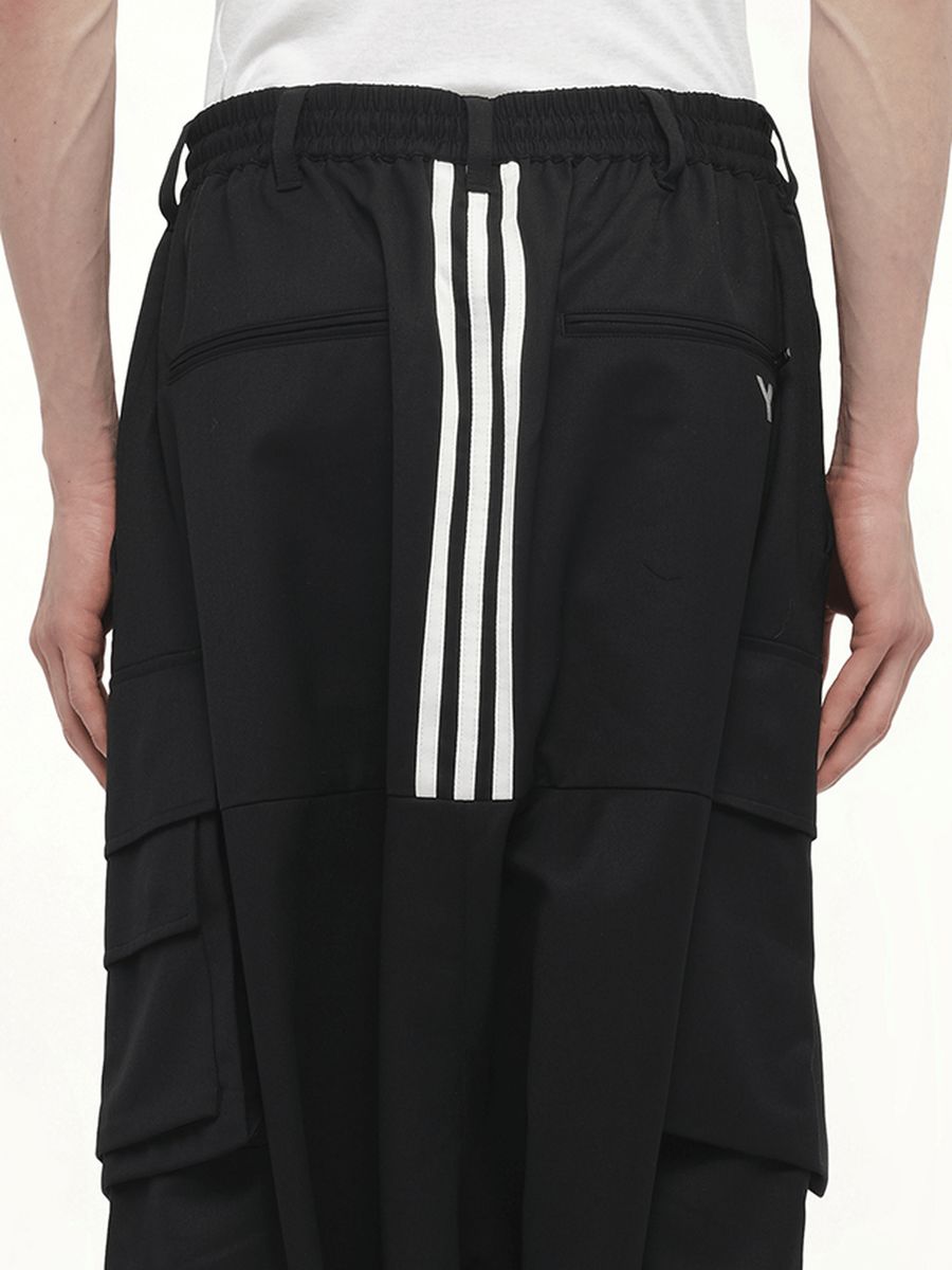 Refined Wool Cargo Pants in Black