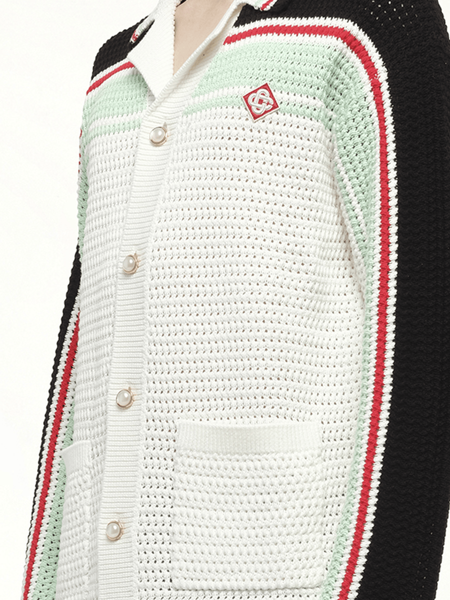 Faux Crochet Shirt in Multicolour