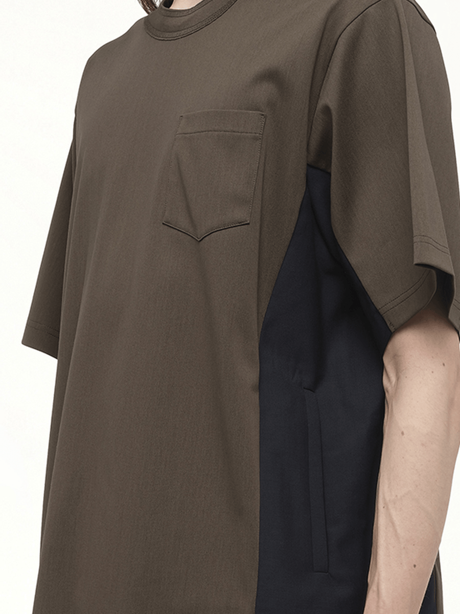 Suiting x Cotton Jersey T-Shirt in Khaki/Navy