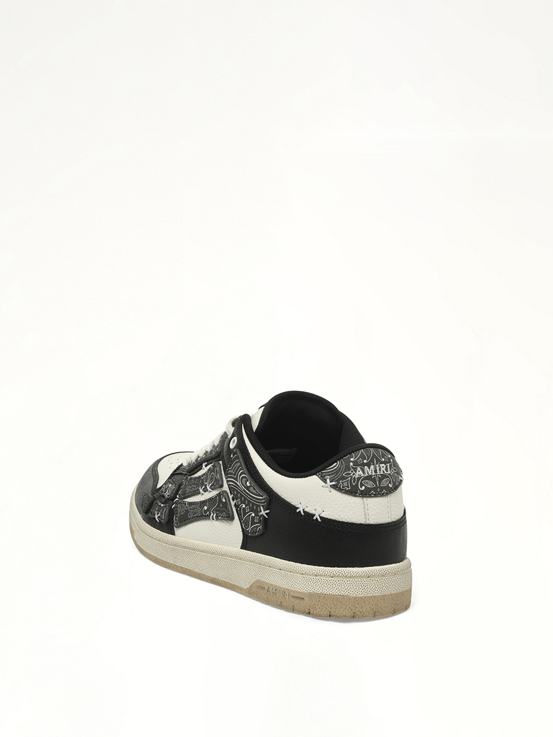 Bandana Skeleton Top Low Sneaker in Black Top View | AMIRI