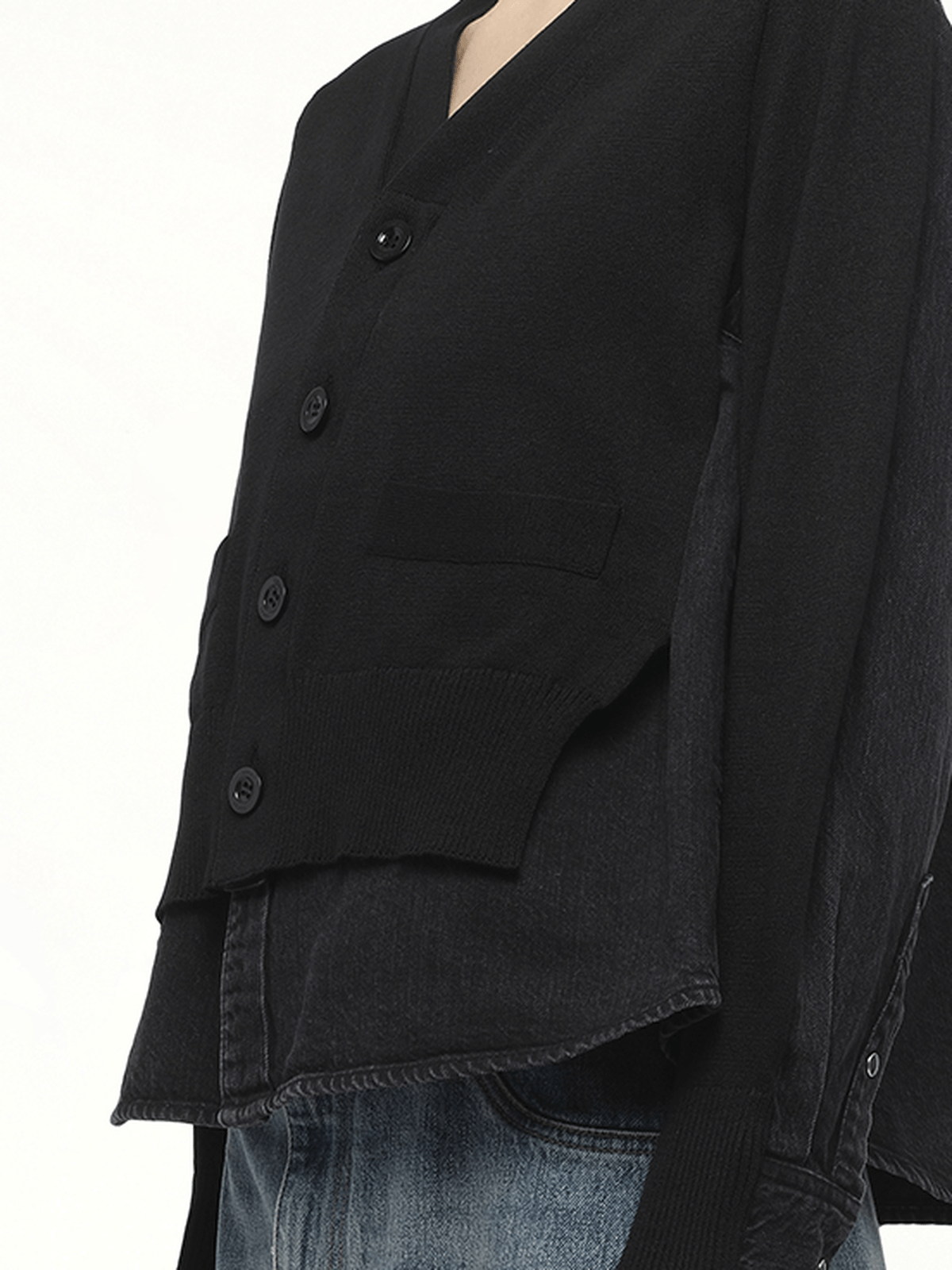 블랙 FW25 데님 x 니트 가디건