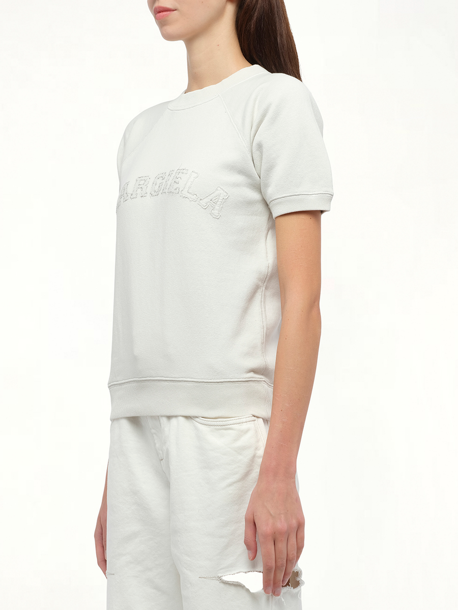 Margiela Short Sleeve Sweatshirt in Butter
