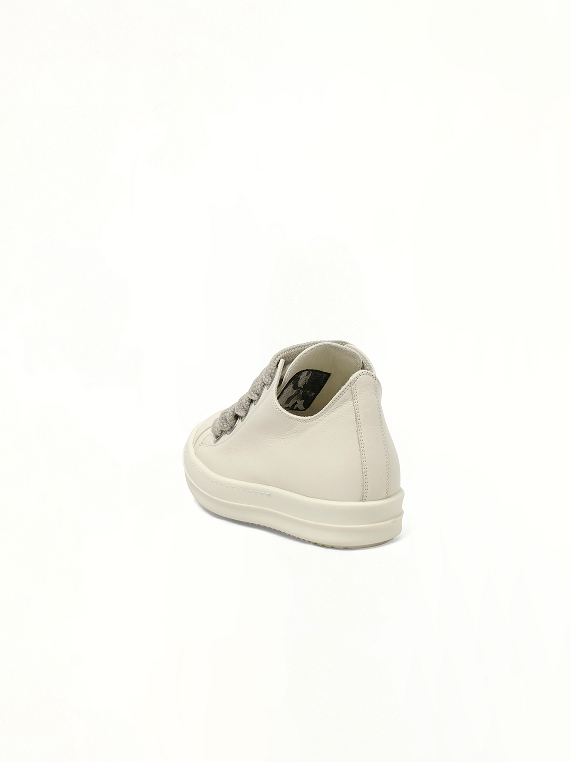 Jumbolace Low Sneaks in Milk/Milk/Milk Back View | RICK OWENS