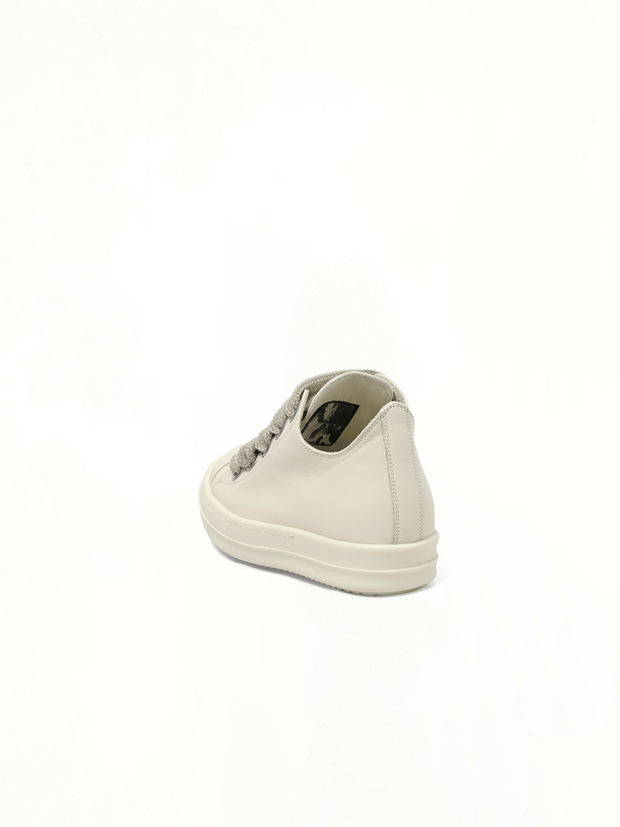 Jumbolace Low Sneaks in Milk/Milk/Milk Back View | RICK OWENS
