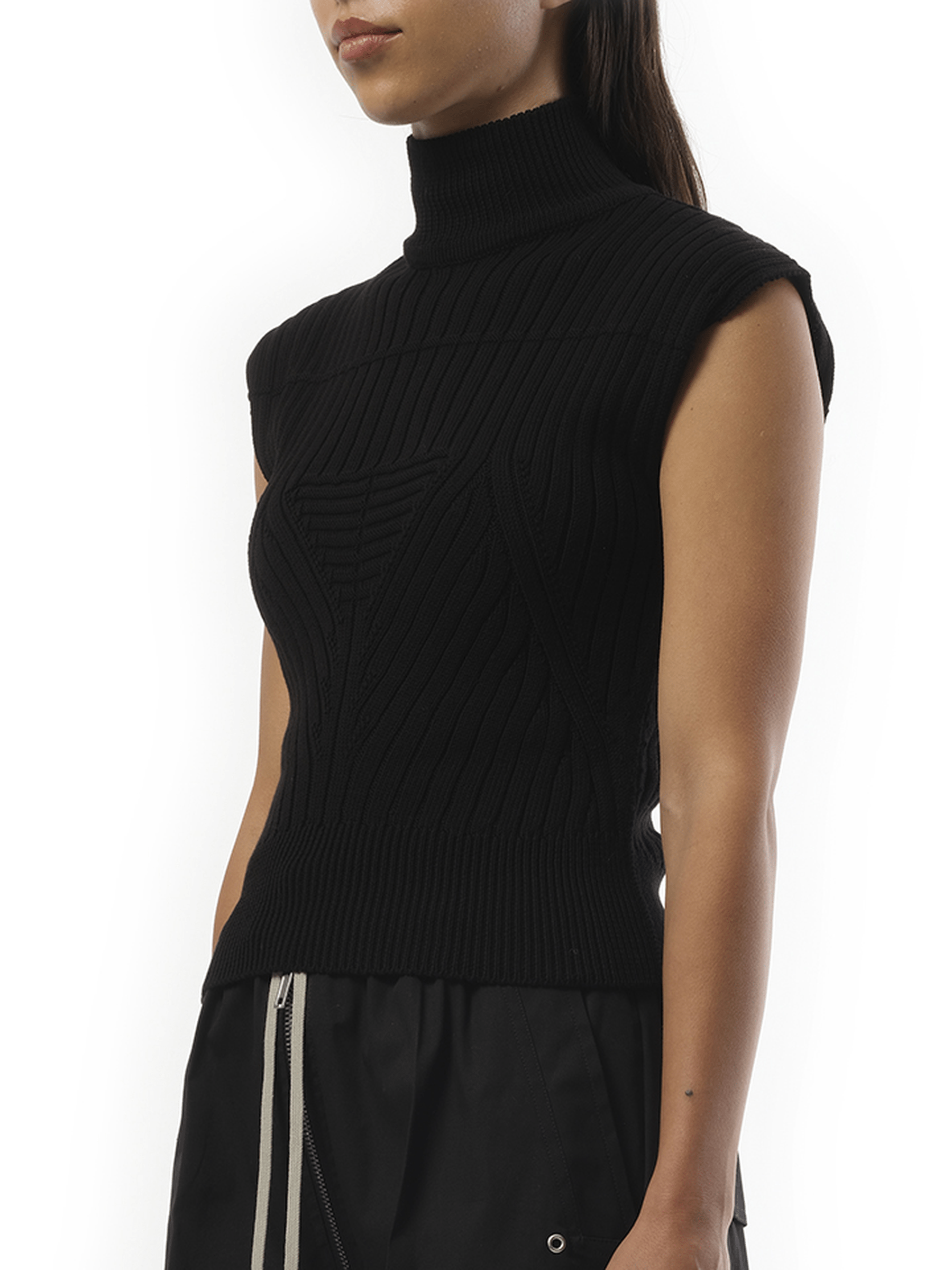 Rick Owens Megarib Sleeveless Turtle in Black