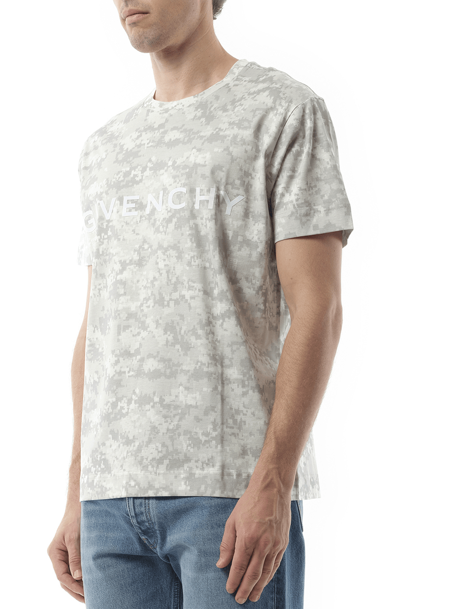 Givenchy Camo All Over T-Shirt in Pearl Grey