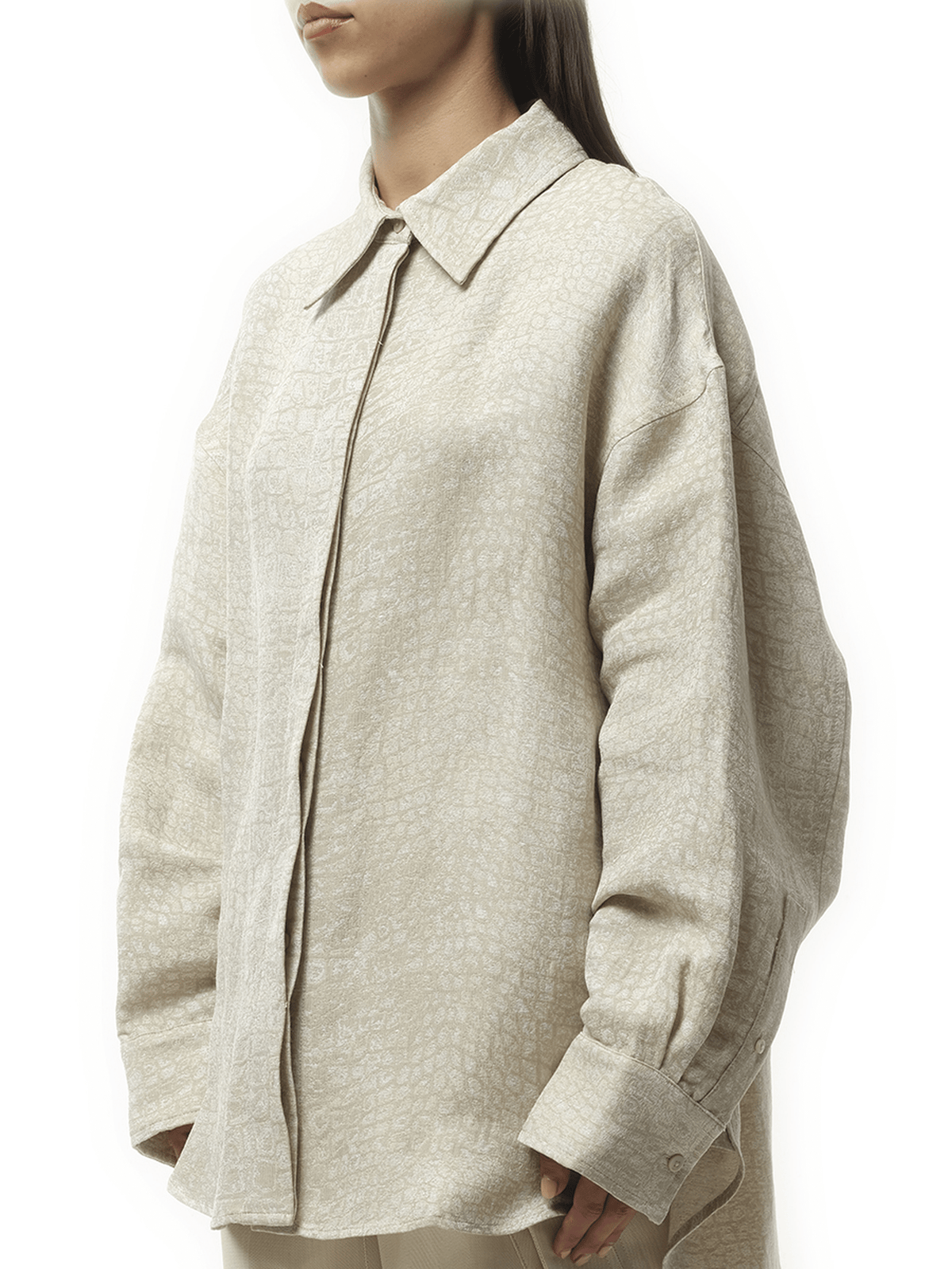 Jacquemus La Chemise Pasadena in Croco Beige