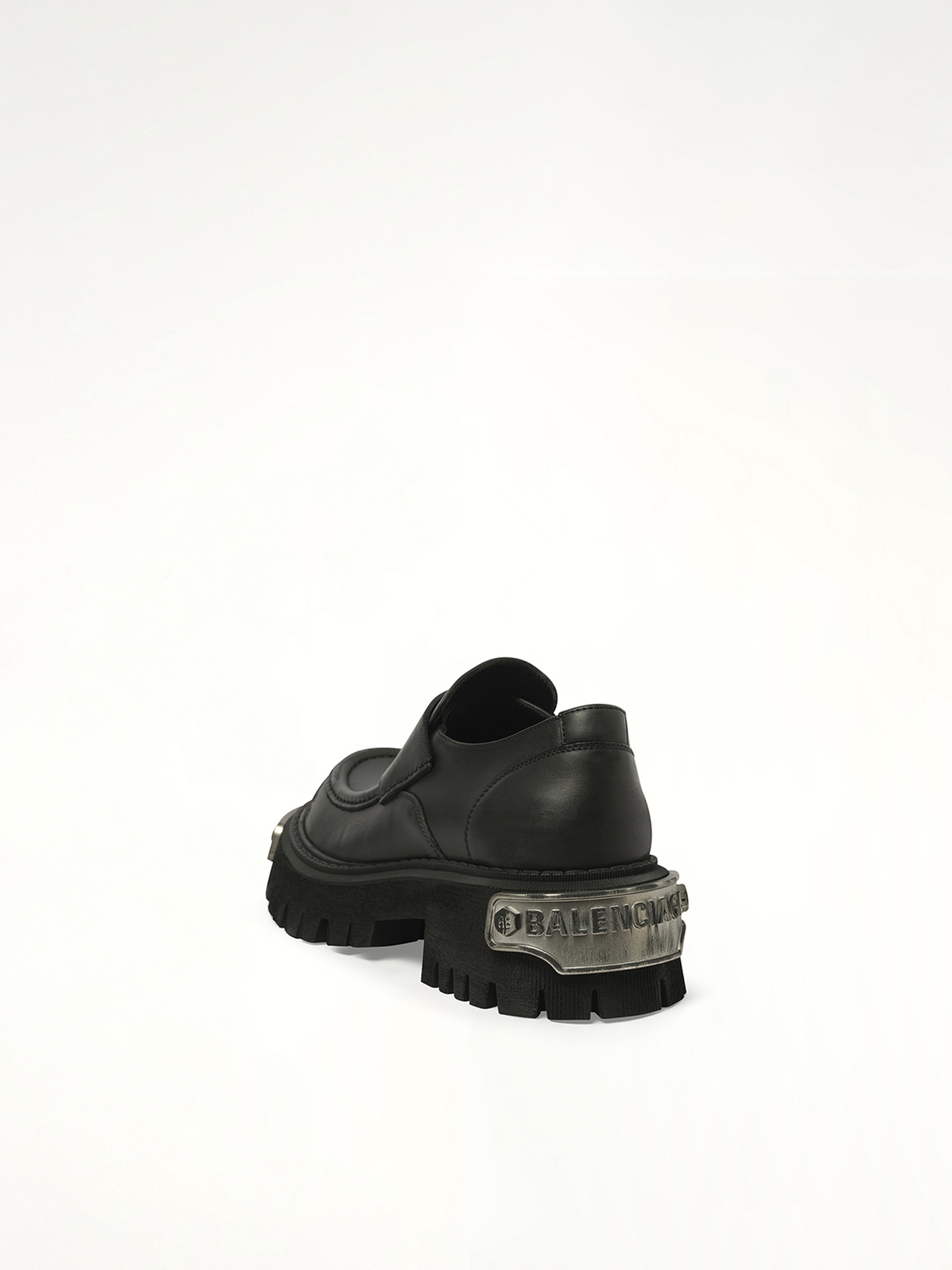 Tractor Loafer L20 in Black/Silver Back View | BALENCIAGA