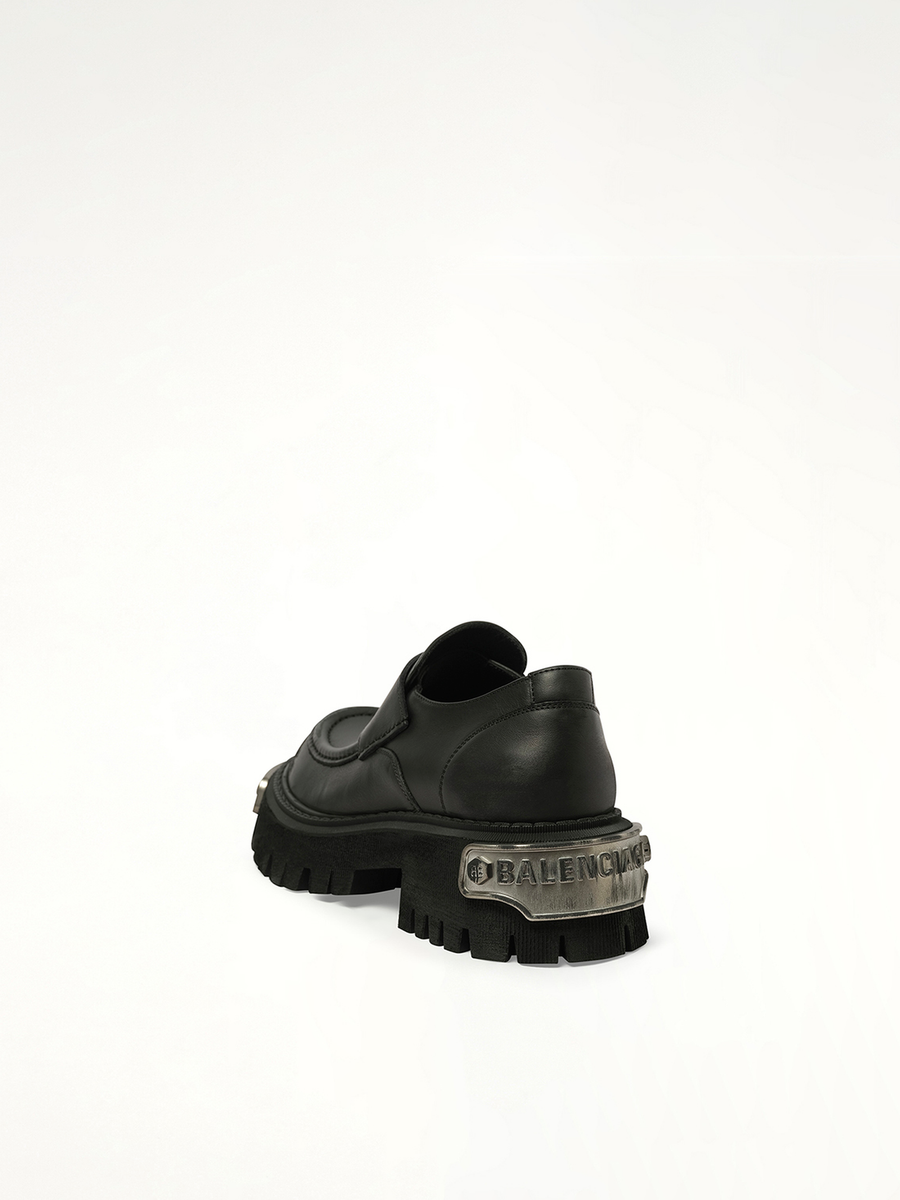 Tractor Loafer L20 in Black/Silver Back View | BALENCIAGA