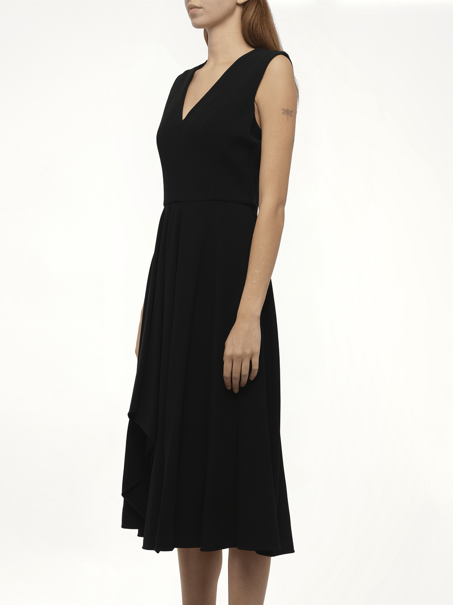 Amq - Crepe Dress in Black