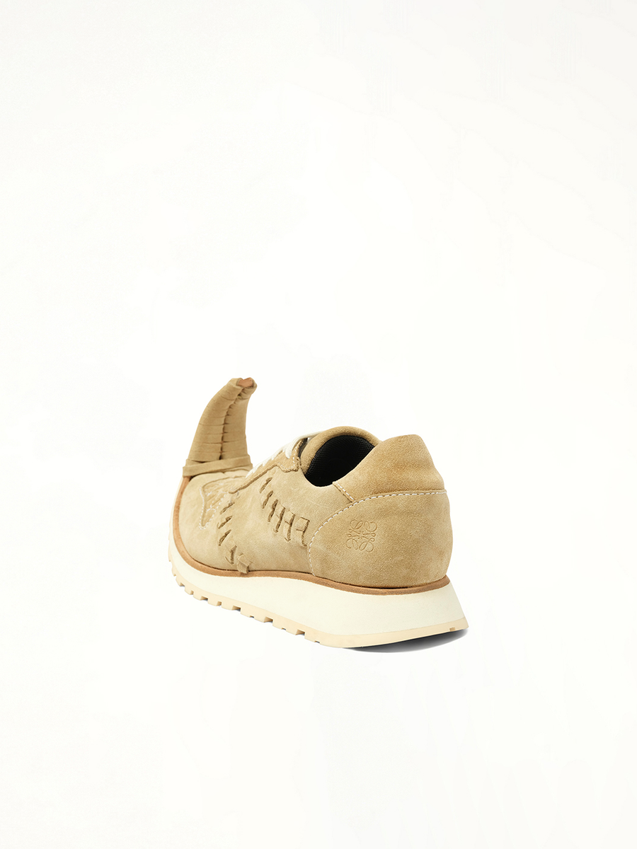 Dinosaur Sneaker Low in Gold Back View | LOEWE