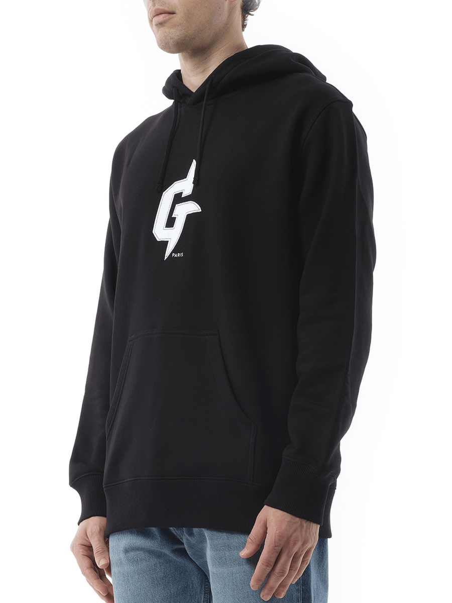 Givenchy Embroidered Eiffel Tower Motif Slim Fit Hoodie in Black