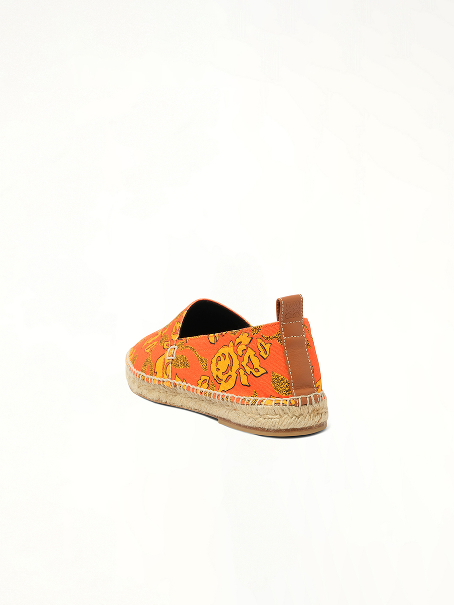 Loewe x Paula Prt Espadrille in Orange/Yellow Back View | LOEWE