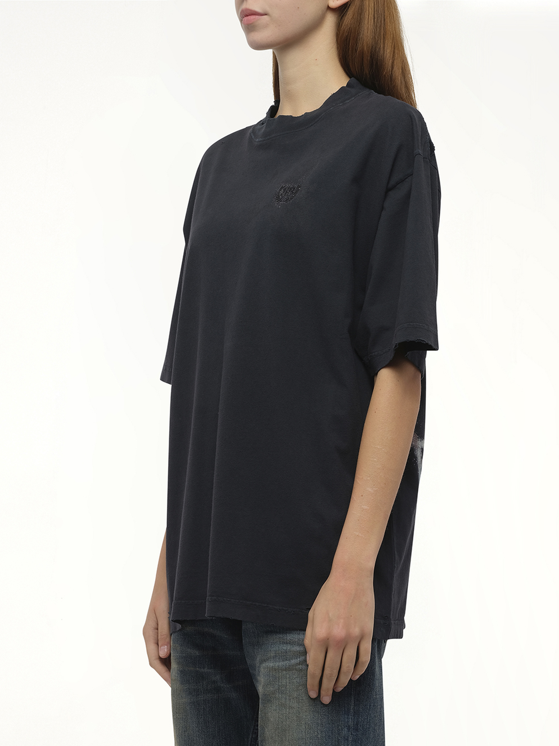 Balenciaga Nail Polish Medium Fit T-Shirt in Faded Washed Black