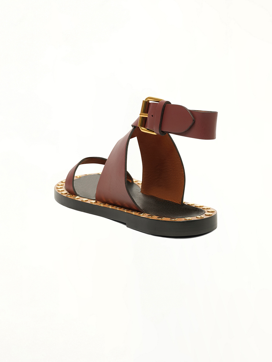 Janis Sandals in Burgundy Back View | ISABEL MARANT