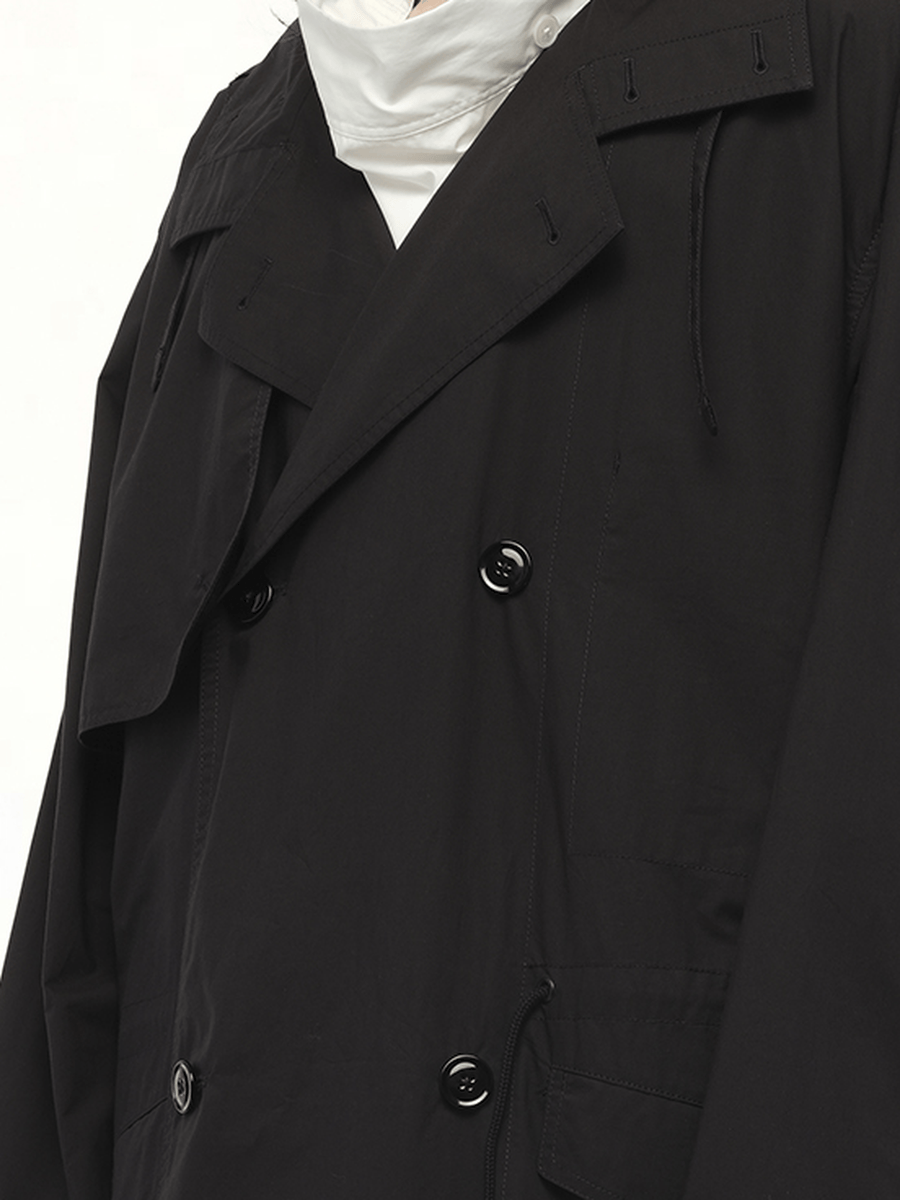 Light Hooded Trench in Black