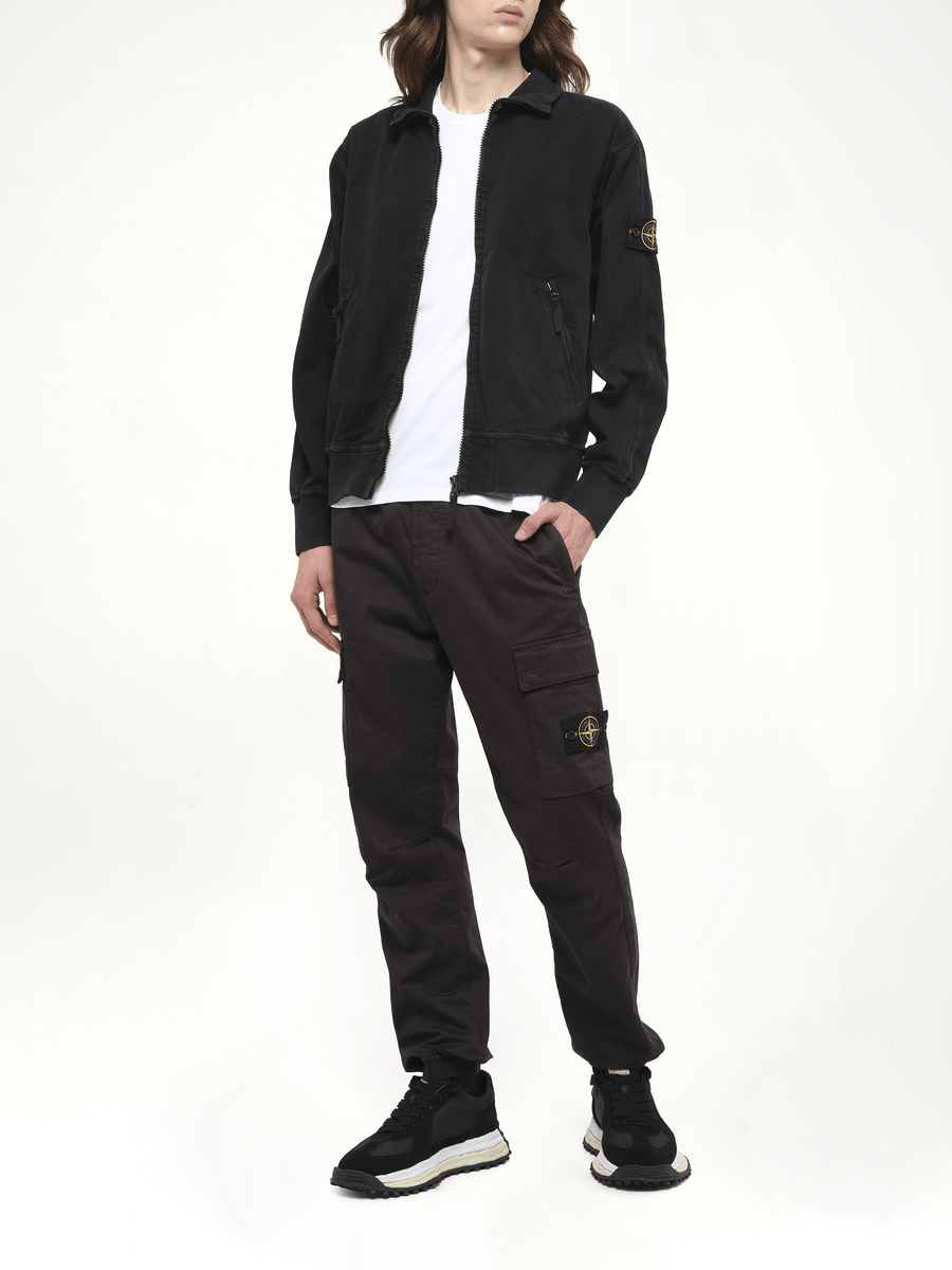 610005 Giubbotto Zip Up Cardigan in Black