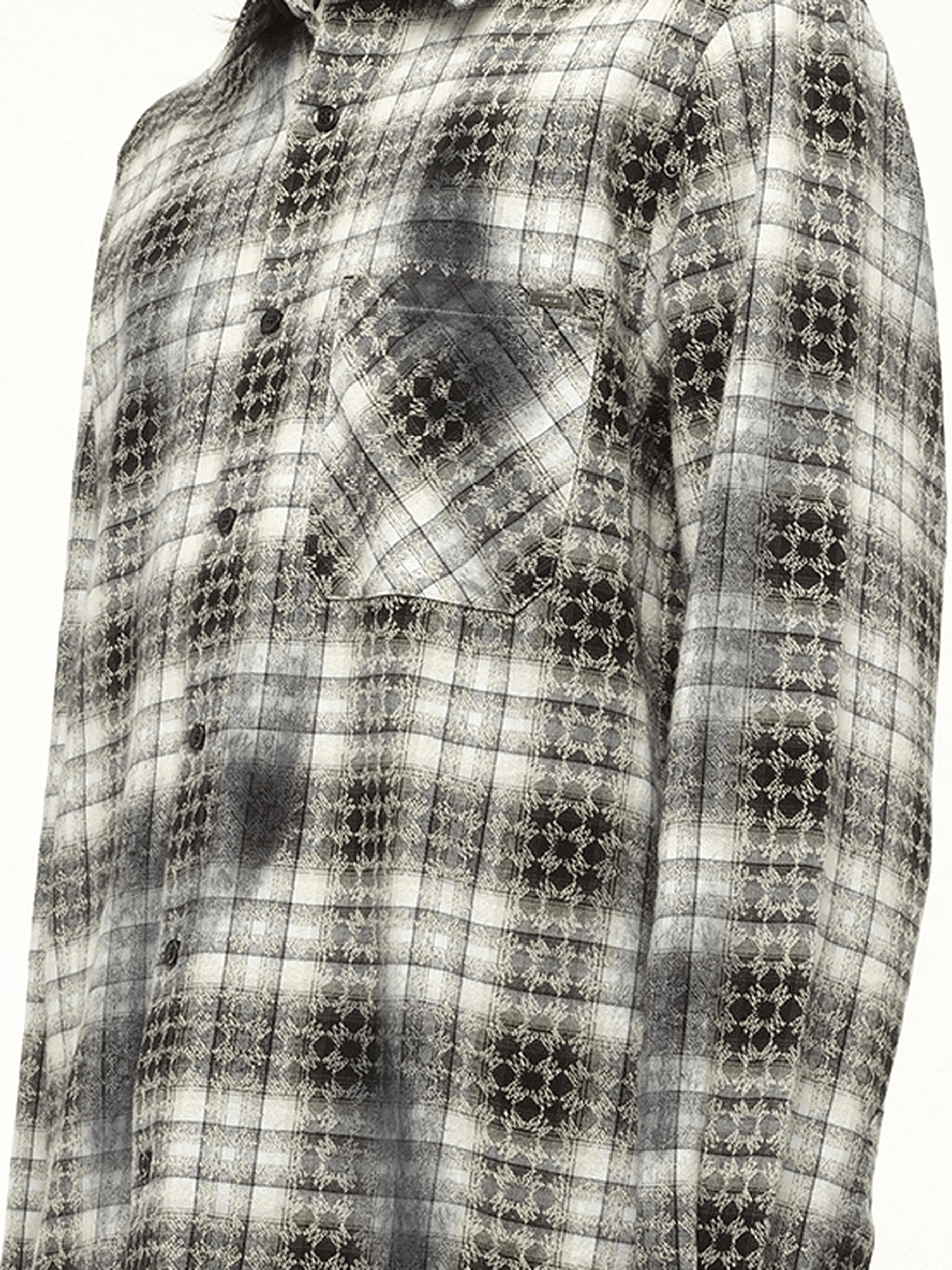 MA Quad Bleach Flannel Shirt in Black