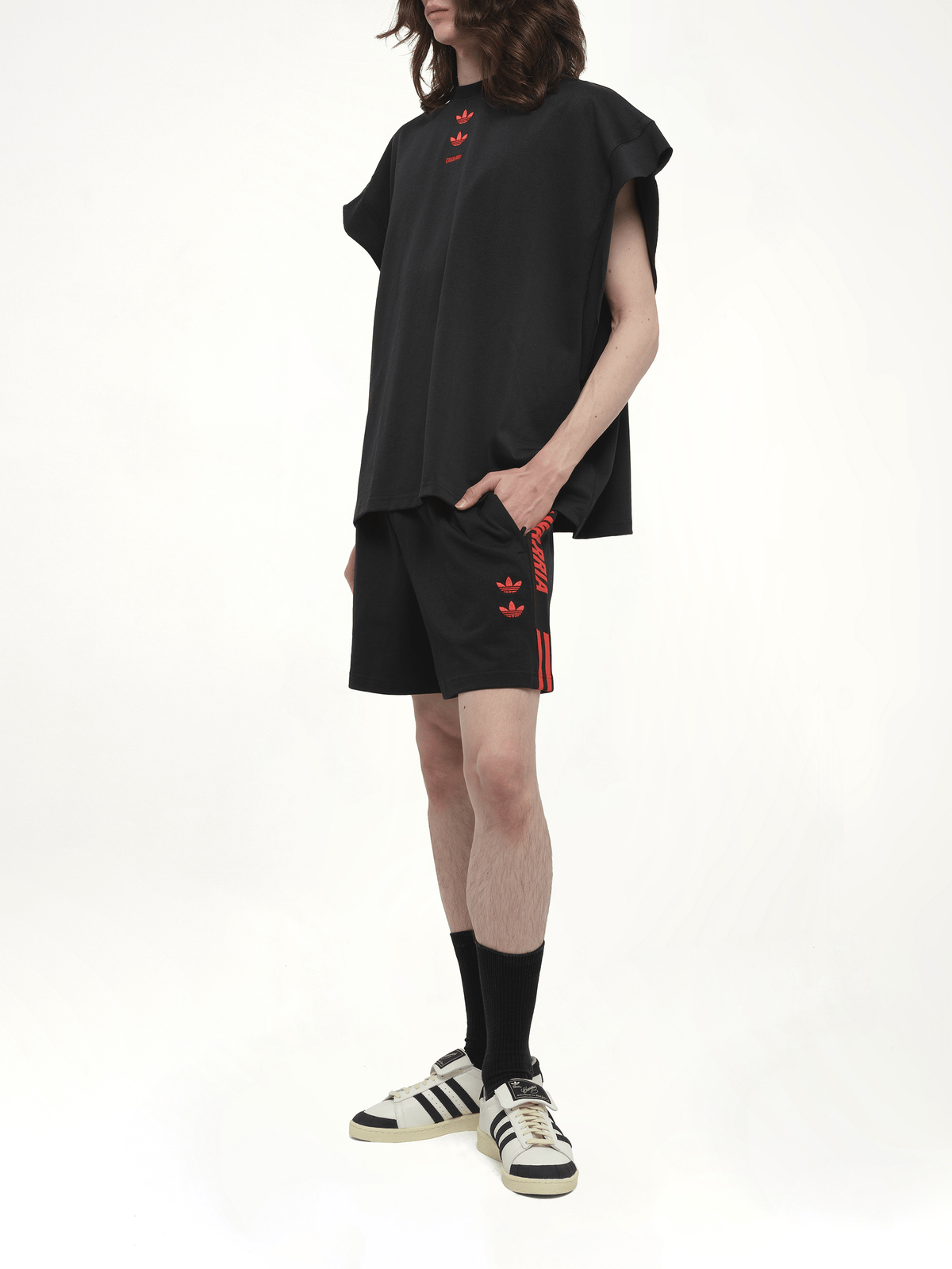 아디다스 X 차바리아 재바 머슬 티셔츠 블랙
