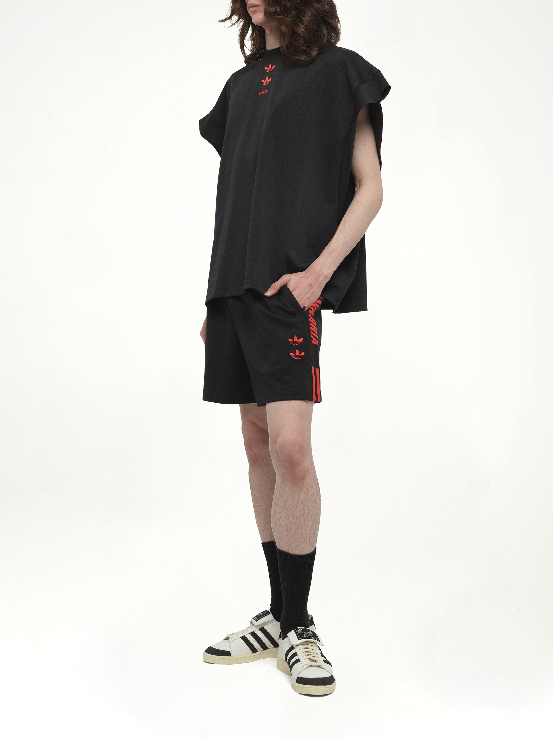 아디다스 X 차바리아 재바 머슬 티셔츠 블랙