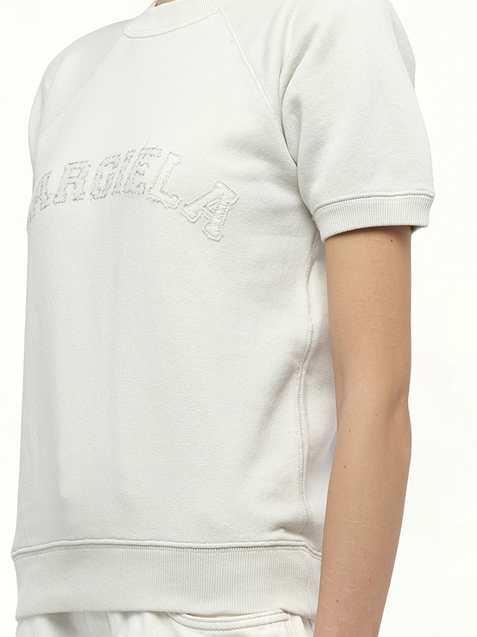Margiela Short Sleeve Sweatshirt in Butter