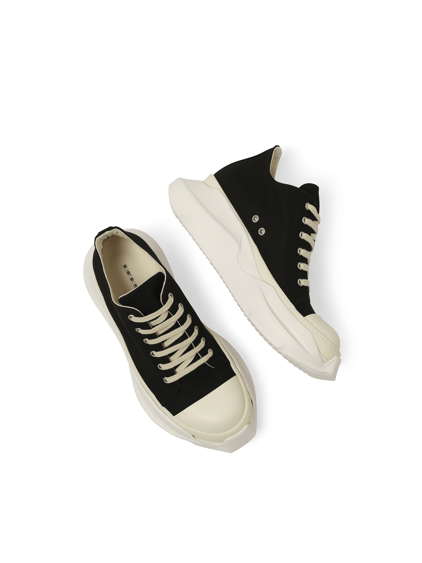 Rick Owens Drkshdw Abstract Low Sneaker in Black/Milk/Milk