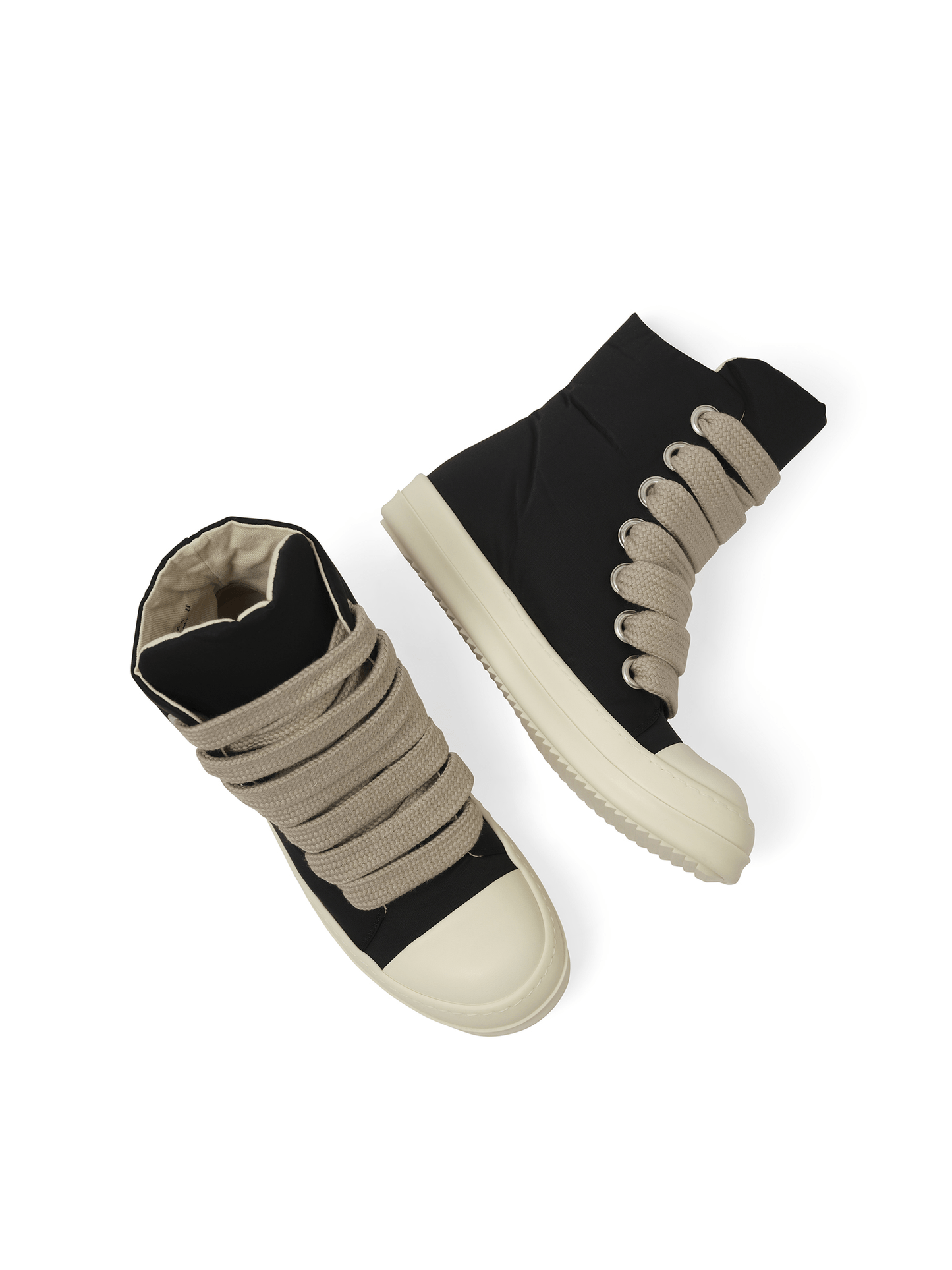 Rick Owens Drkshdw Jumbo Lace Puffer Sneaker in Black/Milk