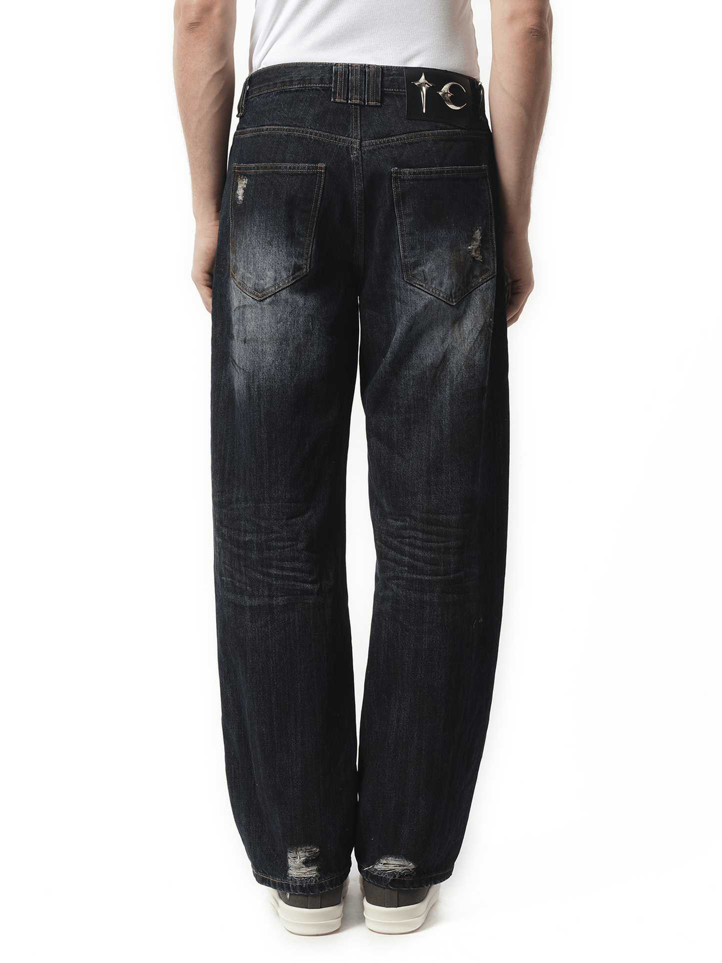 Thug Club Burn Down Denim Pants in Blue