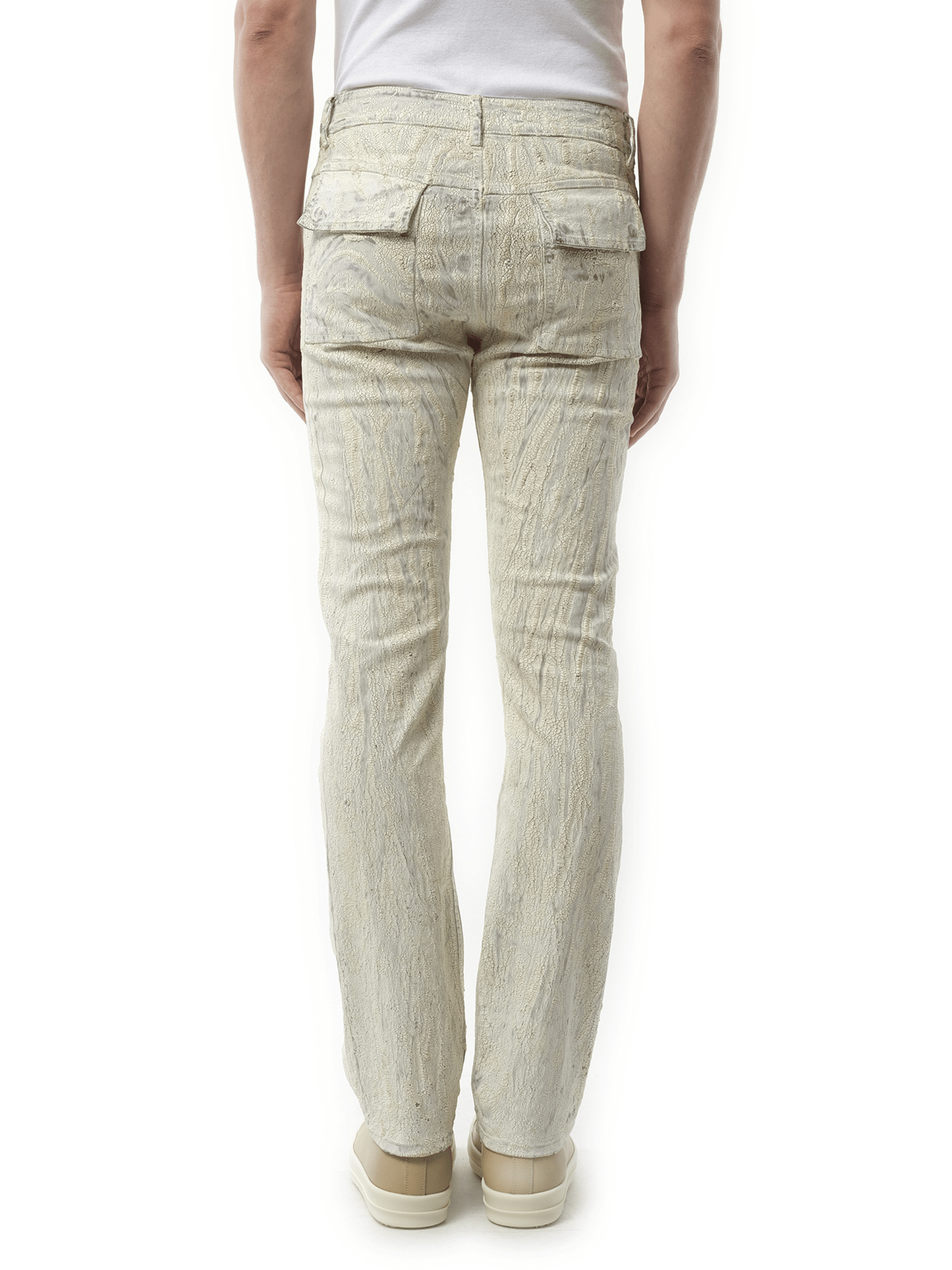 Rick Owens Headon Utility Denim Pants in Milk