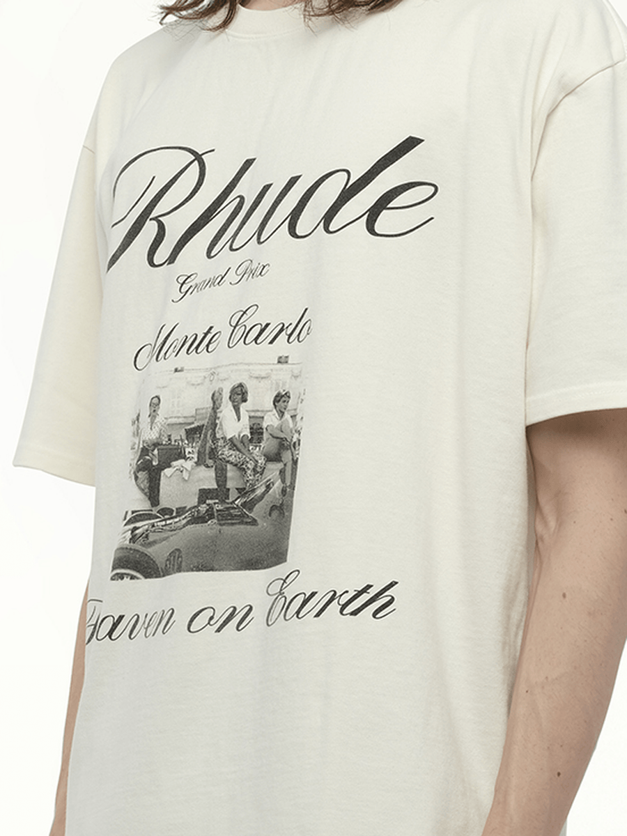 Rhude Heaven on Earth T-Shirt in Vintage White