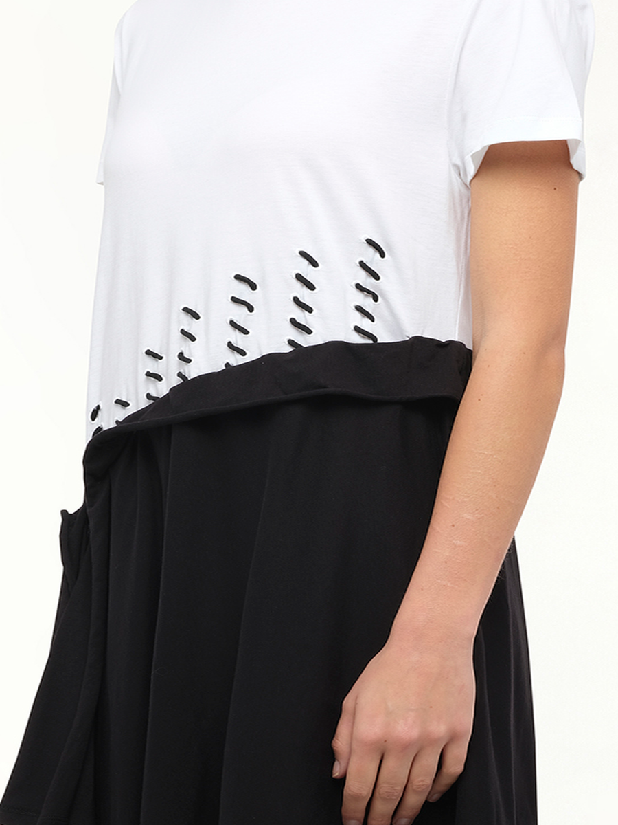 Satin Jersey Dress in Ecru