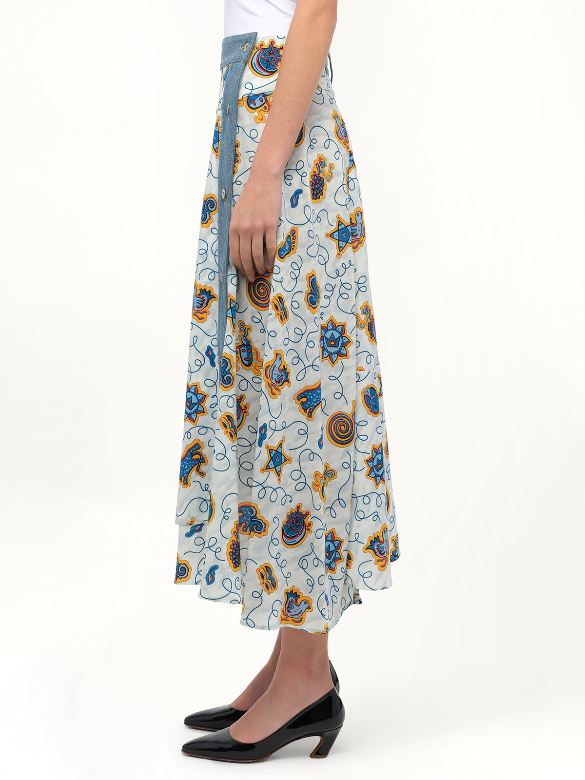Loewe x Paula Prt Skirt Denim in White