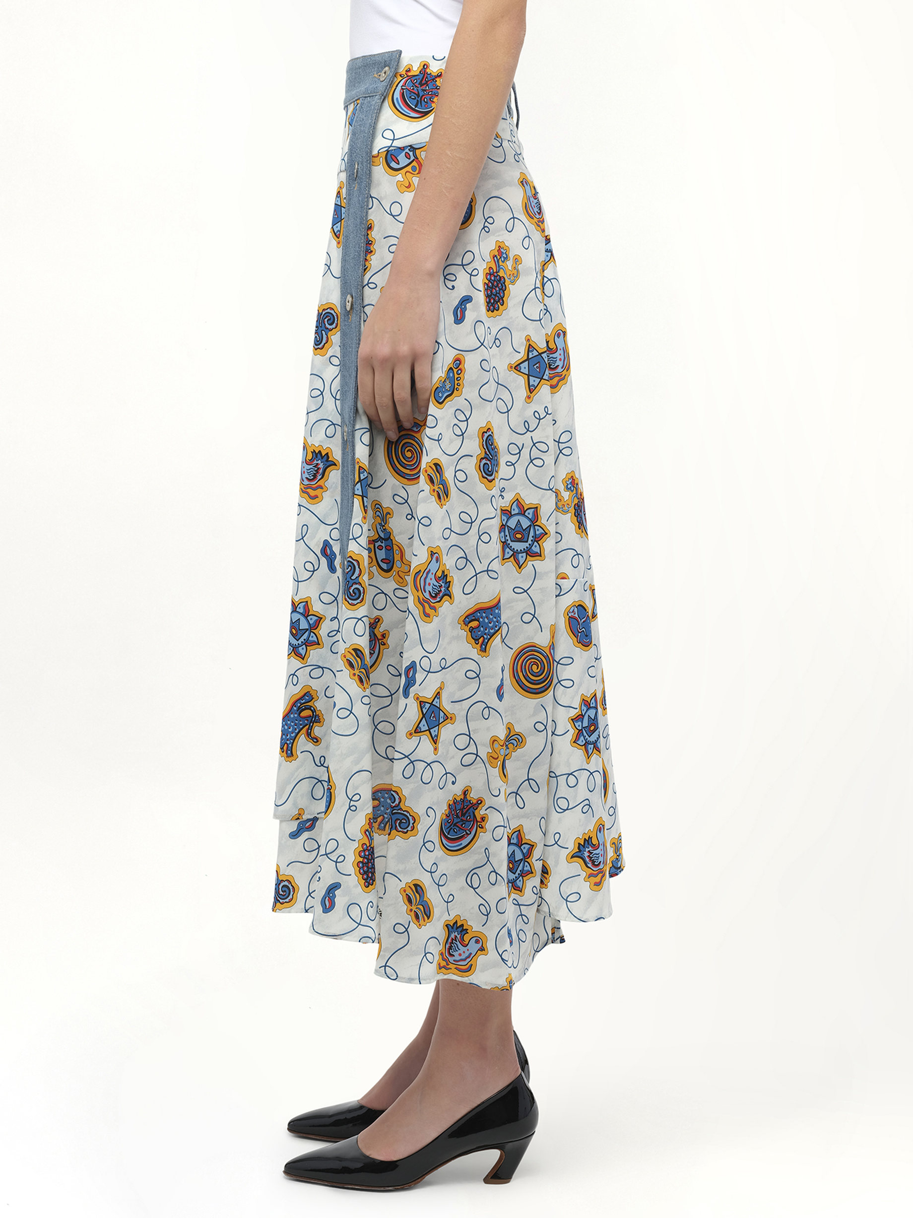 Loewe x Paula Prt Skirt Denim in White