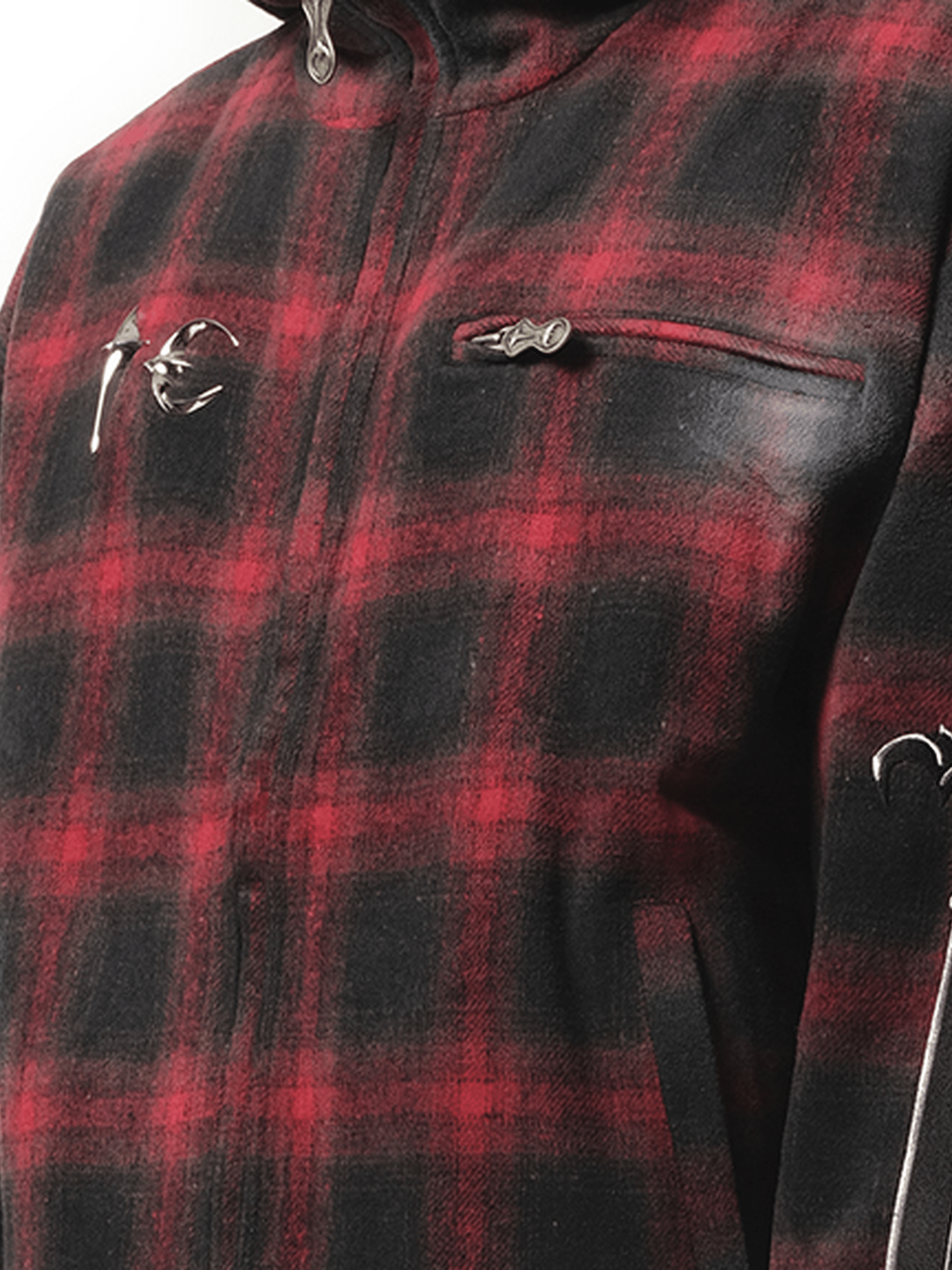 Thug Club Arab Sword Flannel Zip-up Jacket in Red