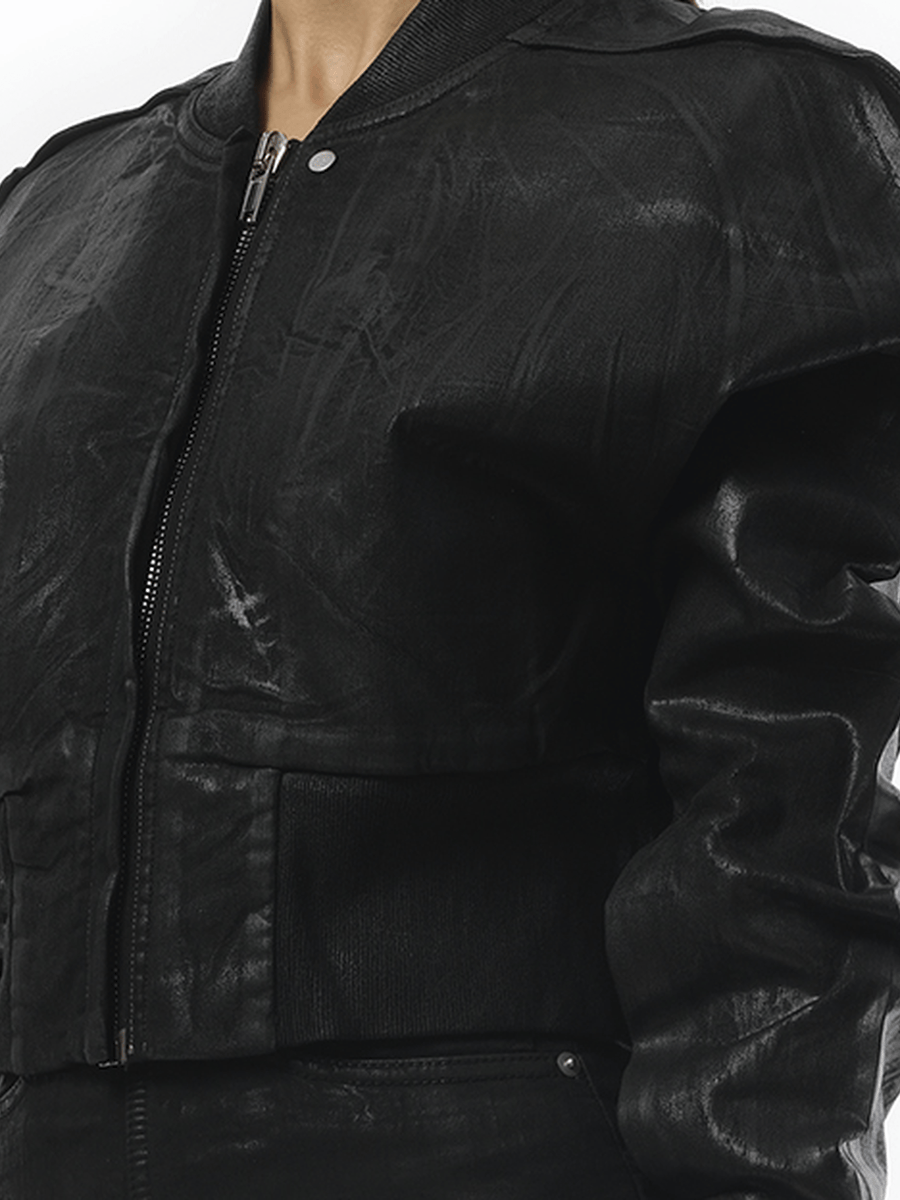 Rick Owens Drkshdw Flight Cropped Denim Jacket in Black