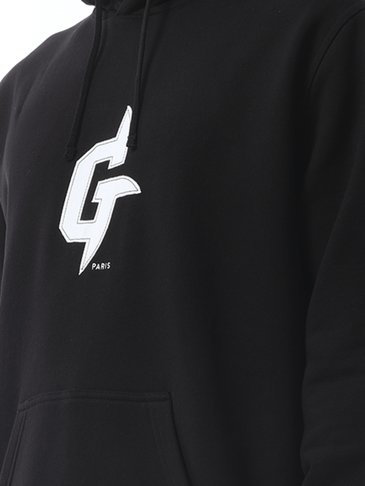 Givenchy Embroidered Eiffel Tower Motif Slim Fit Hoodie in Black