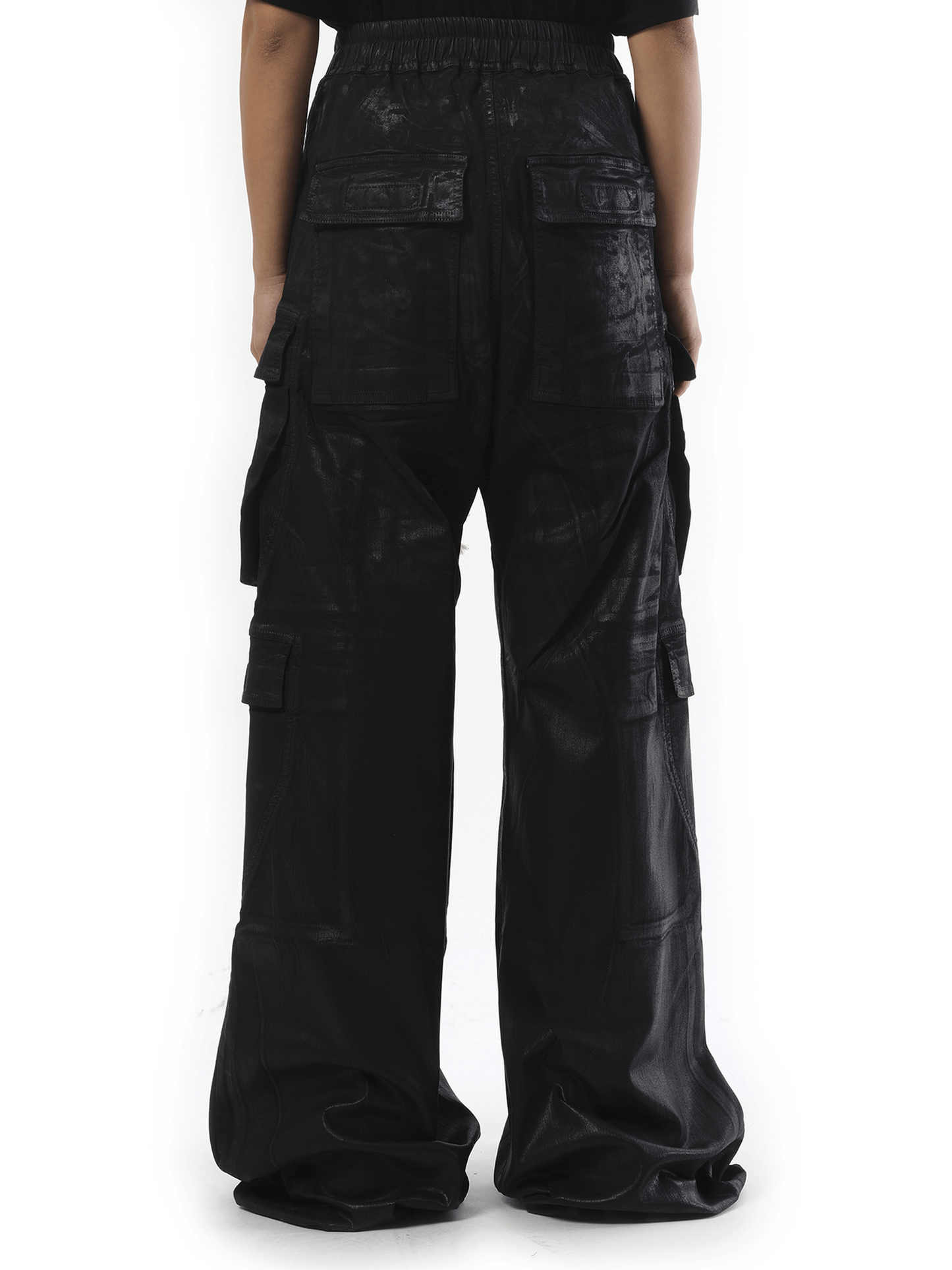 Rick Owens Drkshdw Denim Double Cargo Jumbo Belas in Black